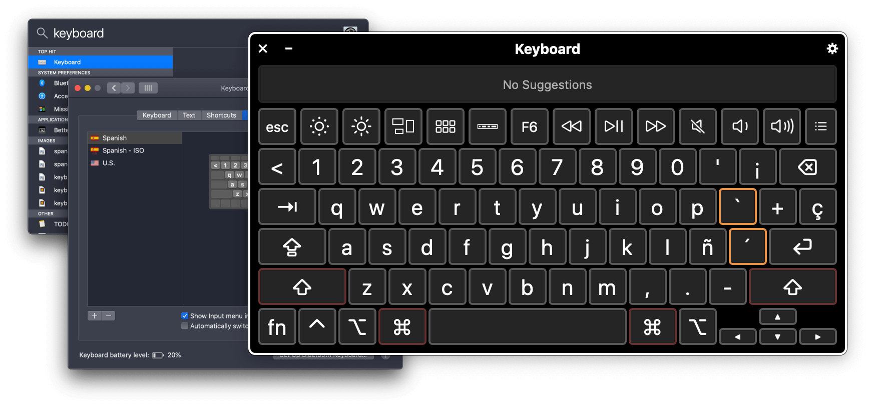 Add an international keyboard on your screen 