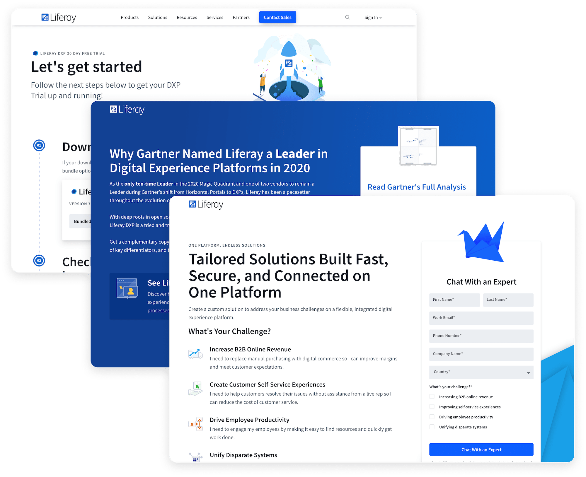 Landing pages built with the site builder