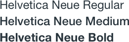 helvetica neue example in regular, medium and bold