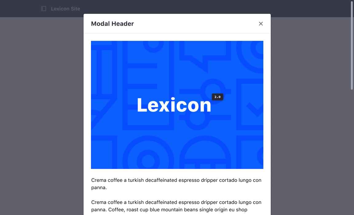 Dynamic size modal without footer