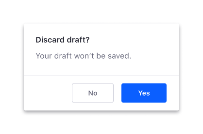 Don't use unclear actions in a modal button