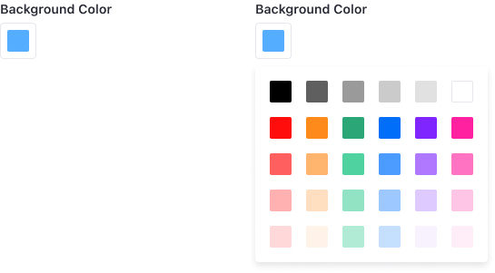 Color picker at its simple version where only a predefined color palette is shown