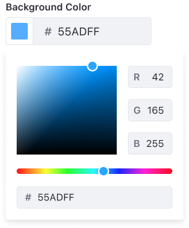 Color picker at its restricted version where only a color edition panel is shown